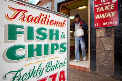 Fish & Chip shop (reliant on healthy seas), North Berwick. 