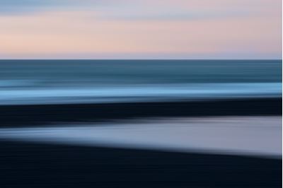 Abstract of snow, sand, sea and sky, Iceland. 